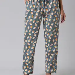 enamor Women Micro Print Relaxed Fit Pants-picture-10