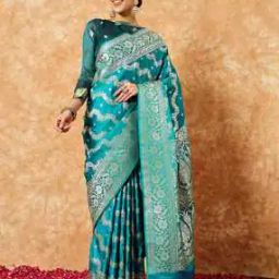Woven Saree with Contrast Border -image-12