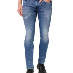 Men Lightly Washed Skinny Jeans-image-29