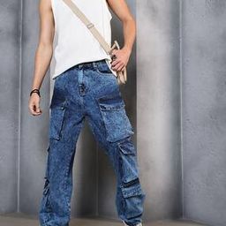 Shein Street Full Length Baggy Cargo Jeans with Pockets-image-27