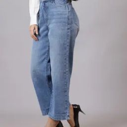 Shein Full Length Stone Wash Wide Jeans with Pockets-image-99