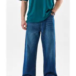 Men Baggy Fit Jeans with Insert Pockets-image-92