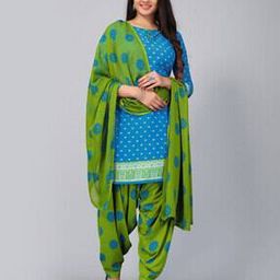 Floral Print Unstitched Suit Material with Dupatta-image-15