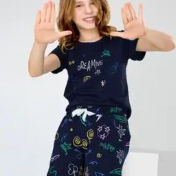 Girls Graphic T-Shirt and Shorts Set-picture-48