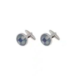 Silver-Plated Circular Cufflinks-22