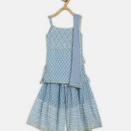 Printed Kurta with Palazzos & Dupatta-image-0