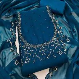 Women Embellished Unstitched Dress Material-image-1
