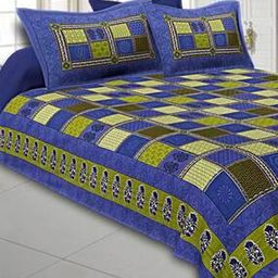 King Size Cotton Bedsheet with 2 Pillow Covers-50