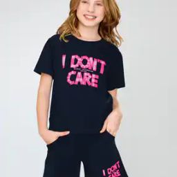 Girls Typographic T-Shirt & Shorts Nightsuit Sets-image-11
