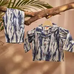 Girls Tie & Dye Print Shirt & Pants Nightwear Set-image-54