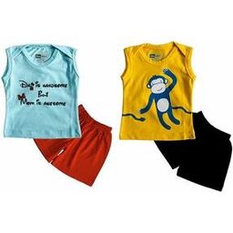 Pack of 2 Typographic Print T-Shirt & Short Set-18