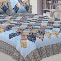 240 TC Floral Print Double Bedsheet with Pillow Covers-10