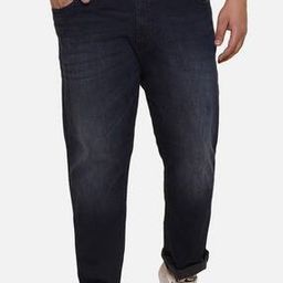 Men Lightly Washed Relaxed Fit Jeans-image-1