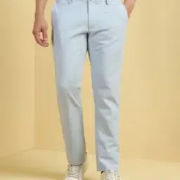 Men Flat-Front Slim Fit Trousers-image-65