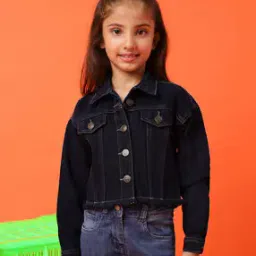 Girls Regular Fit Jacket with Flip Pockets-image-98