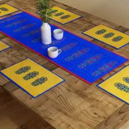 Set of 6 Floral Print Table Placemats & Runner-22