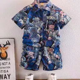 ocvito Boys Printed Shorts & Shirt Set-picture-0