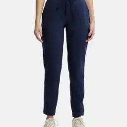 Women AW60 Super Combed Cotton Elastane Stretch French Terry Straight Fit Trackpants with Side Pockets-image-29