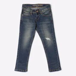 Boys Mid-Wash Distressed Slim Fit Jeans-picture-51