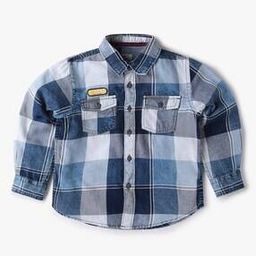 Checked Shirt with Spread Collar-image-44