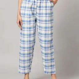 Women Checked Pyjamas with Elasticated Waist-picture-48