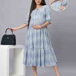 Women Geometric Fit And Flare Dress-image-6