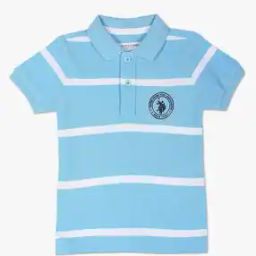 Boys Striped Regular Fit Polo T-Shirt-image-77