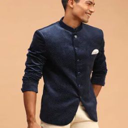 Men Micro Print Regular Fit Nehru Jacket-33