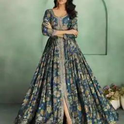madhuram textiles Women Floral Print Gown Dress-picture-5