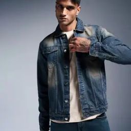 Men Washed Regular Fit Denim Jacket-image-35