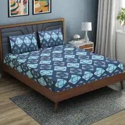 Abstract Print Double Bed Sheet Set-11