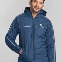Men Regular Fit Zip-Front Hooded Jacket-image-88