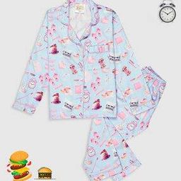 Girls Printed Lounge Pants & Top Set-image-37
