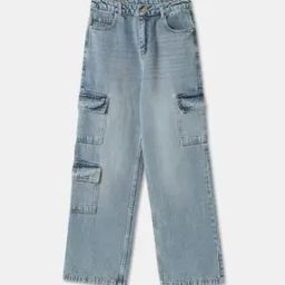 Girls Relaxed Fit Jeans with Flap Pockets-image-90