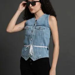 Women Washed Relaxed Fit Denim Jacket-53
