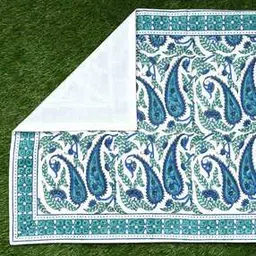 120TC Handblock Print Cotton Queen Bedsheet with 2 Pillow Covers-46