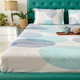 200 TC Printed Single Bedsheet with Pillow Covers-13