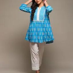 Women Embroidered Flared Kurti-image-29
