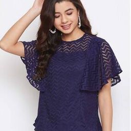 Lace Pattern Top with Bell Sleeves-picture-53