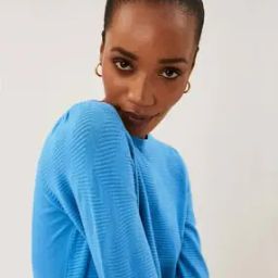 Textured Crew-Neck Blouson Sleeve Jumper-31