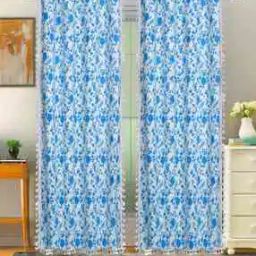 Set of 2 Floral Print Window Curtains-12