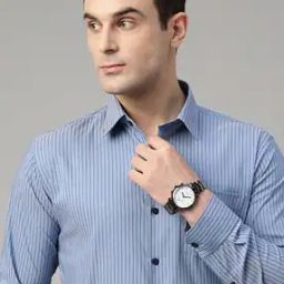 Men Spread Collar Slim Fit Shirt-image-91