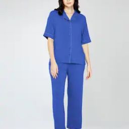 Women Micro Print Shirt & Pyjams Set-picture-53