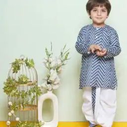 Boys Chevrons Print 2-Piece Kurta Dhoti Set-image-16