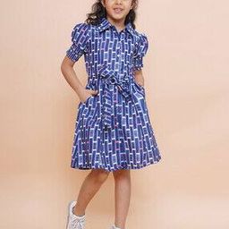 Girls Shirt Dress with Tie-Up-image-1