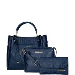 Set of 3 Textured Shoulder Bag Sling Bag and Purse-image-55