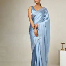 Women Satin Embellished Saree-image-91