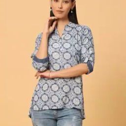 Printed Tunic with Spread Collar-picture-30