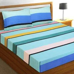 Striped Double Bedsheet with Pillow Covers-image-17