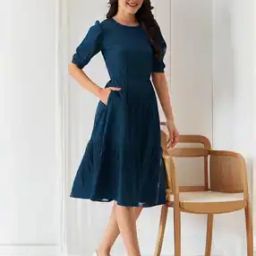 Women Fit And Flare Dress-image-3